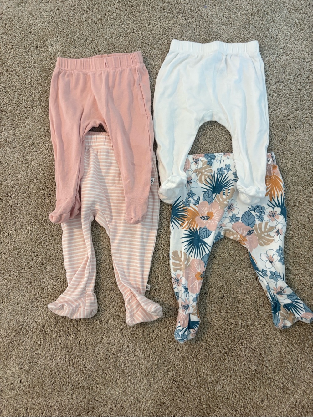 Baby Girls' footed pants bundle Honest baby